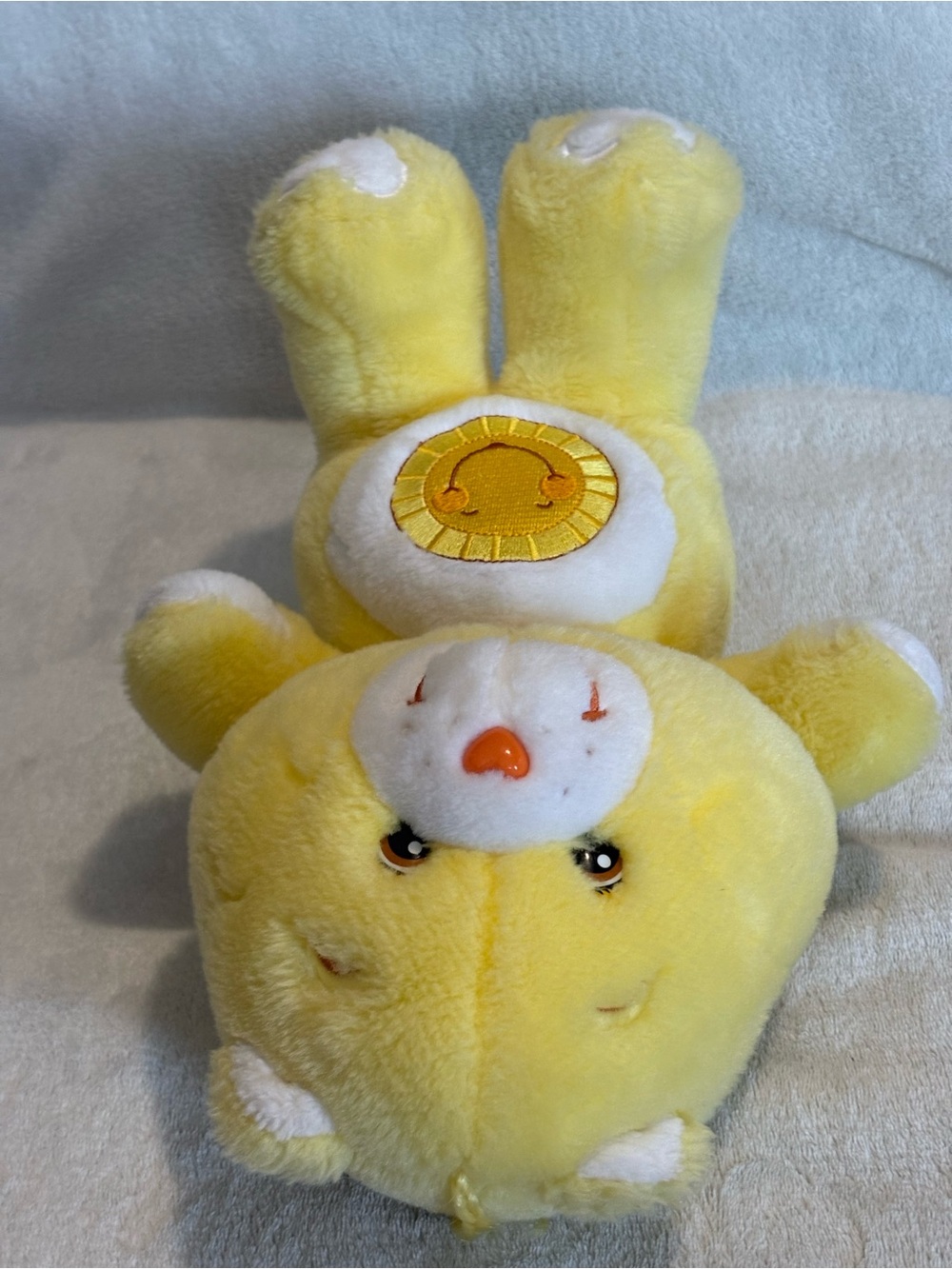 VTG Care Bears Funshine Bear plush With Carlton Cards Tuche Tags Early 2000s 13” - Picture 8 of 14